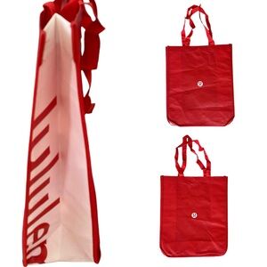 Lululemon Red & White Tote 17”H x 14”W x 6.5”D